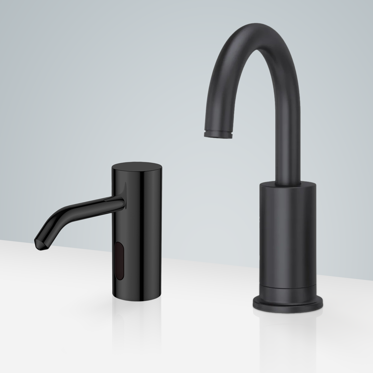 Fontana Dax Oil Rubbed Bronze Commercial Touchless Motion Sensor Faucet & Deck Mount Automatic Liquid Soap Dispenser For Restrooms